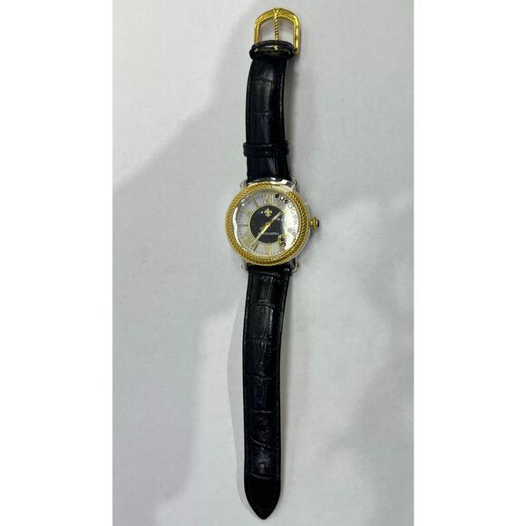 Judith Ripka Women’s Watch Floating Heart Charm Black Leather - Picture 5 of 10